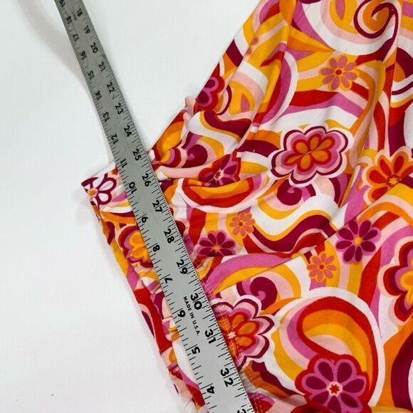 Derek Heart Pants Women Medium Abstract Floral Pattern Mid-Rise Flare 70s hippie - Picture 5 of 9